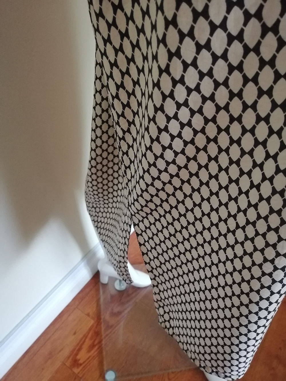 Mexx Cream and Black Polka-Pattern Maxi Dress with Waist Tie - Picture 6 of 9
